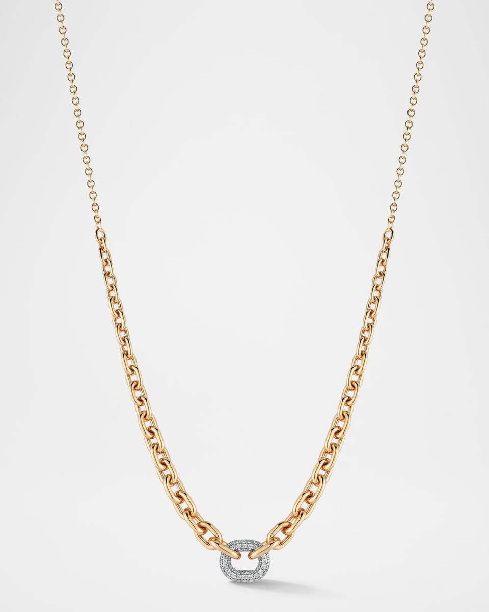 Morrell Graduated Link Necklace with Single Diamond Link